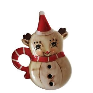 Johanna Parker Rudolph Reindeer Spoon Rest Retro Christmas Holiday Kitchen Decor